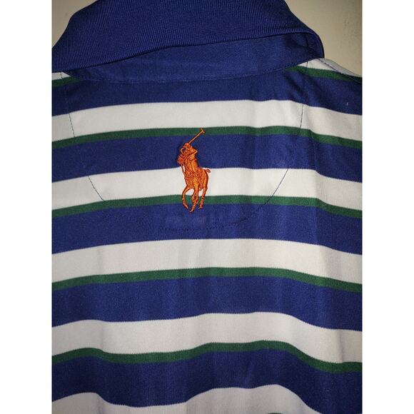 Polo Golf Ralph Lauren Shirt Mens XL Short Sleeve PGA Kiawah Blue White Striped - Picture 5 of 8